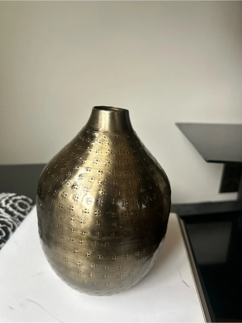 Brass Finish Decorative Vase - Home Accents